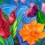 Garden, Rose, night, Art